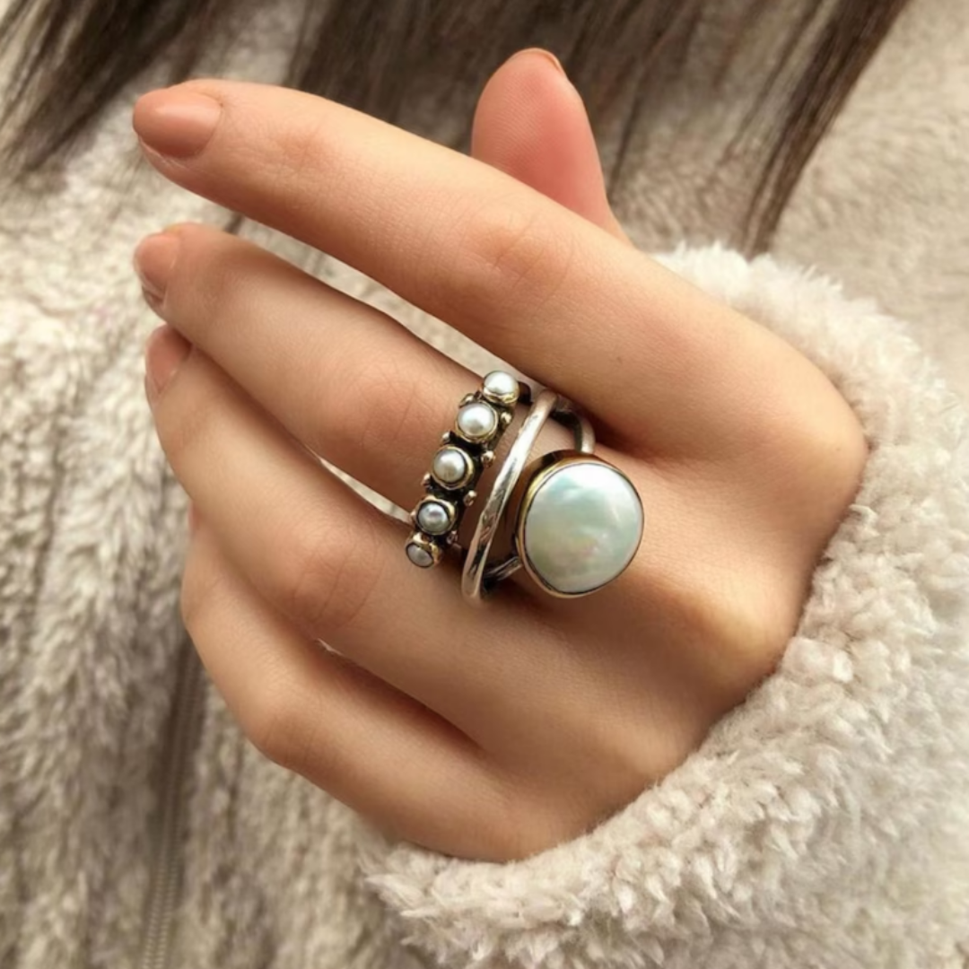 Vintage Maansteenring | Zilver