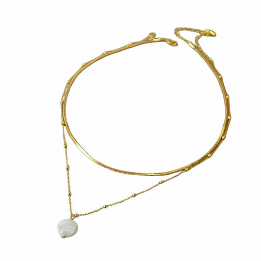 Gestapelde Barok Parelketting - Alette