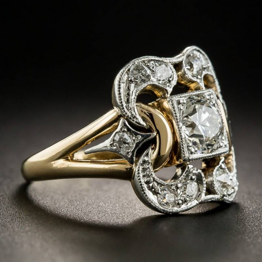 Vintage Zirkonia Gouden Ring | Goud