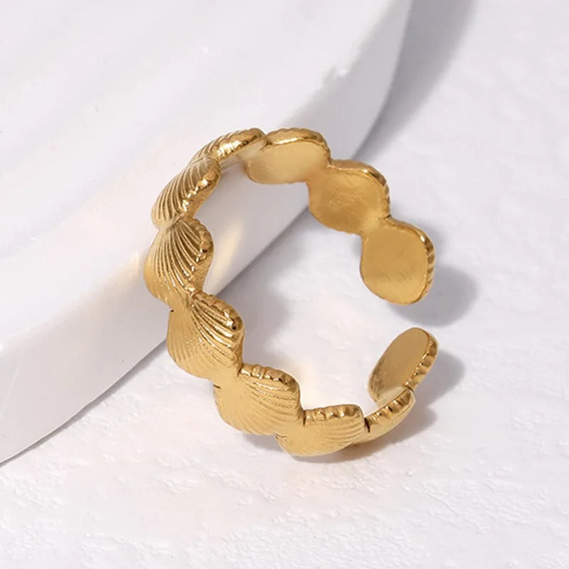 Trendy Schelpvormige Verstelbare Ring - Sheryl