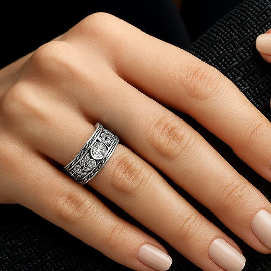 Vintage Zilveren En Zirkonia Ring | Zilver