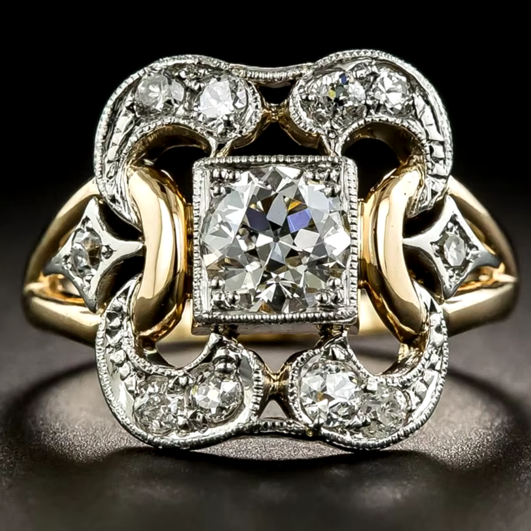 Vintage Zirkonia Gouden Ring | Goud