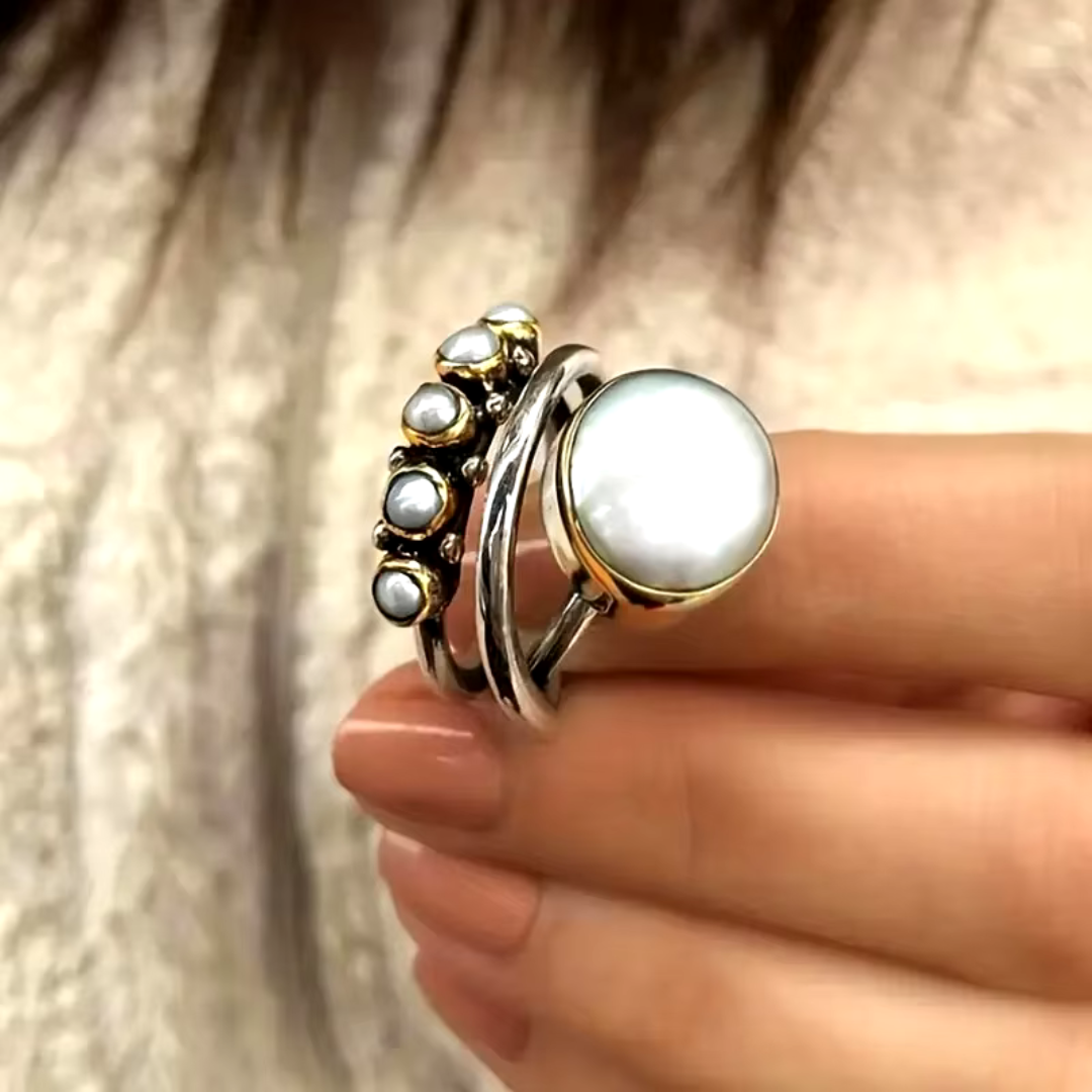 Vintage Maansteenring | Zilver