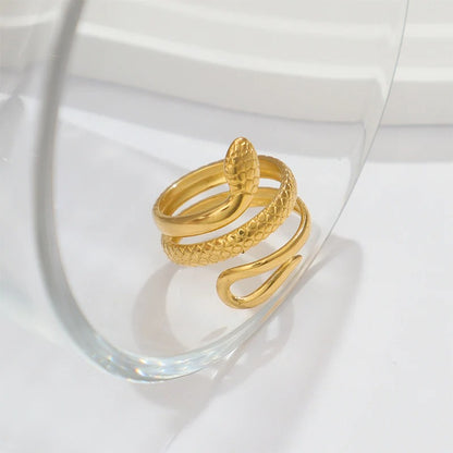 Vergulde Slang Geometrische Ringen - Wendy
