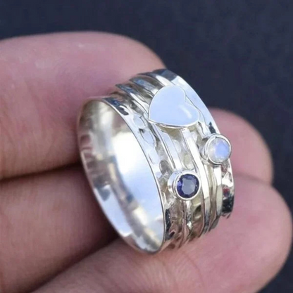 Spinner-hartjesring | Zilver