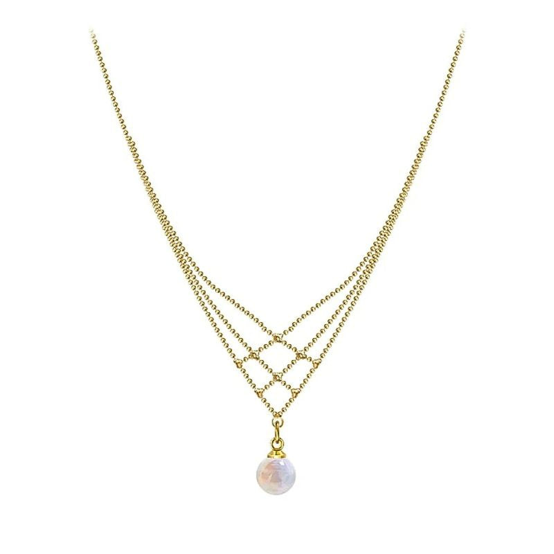 Geweven parelketting | Koper