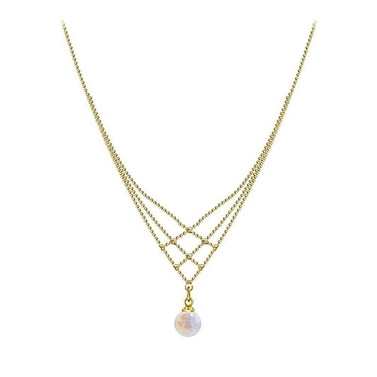 Geweven parelketting | Koper
