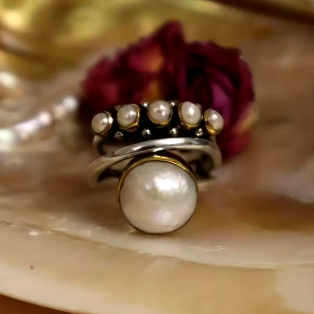 Vintage Maansteenring | Zilver