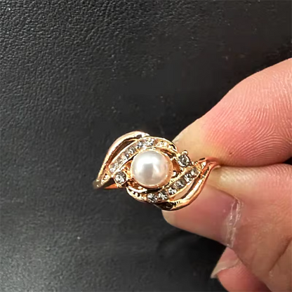Elegante Ring Met Parel En Briljant Goud | Goud