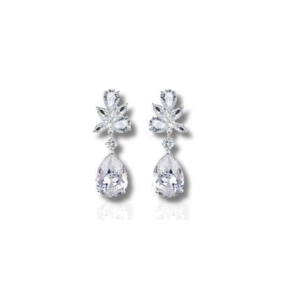 Elegante Zilveren Zirconia Dangle Oorbellen - Sophia