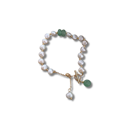 Barok Groene Kristallen Parelarmband - Mia