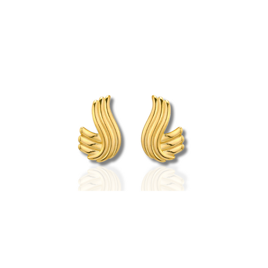 Swan Geïnspireerde Gouden Hoepel Oorbellen - Ava