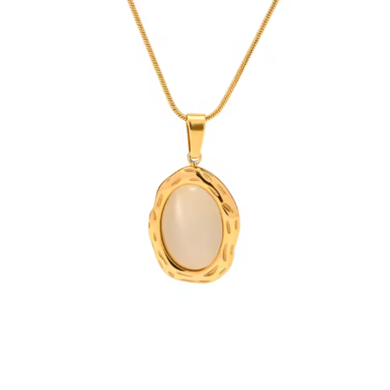 Vergulde Kattenoog-Opaalketting - Gemma