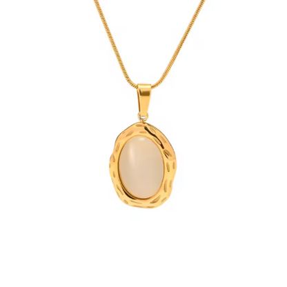 Vergulde Kattenoog-Opaalketting - Gemma