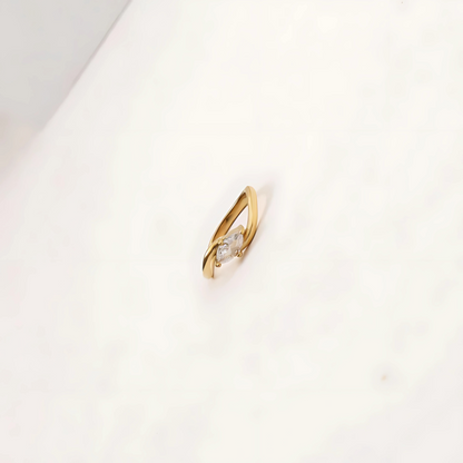 Vergulde Zirkonia Gedraaide Ring - Faith