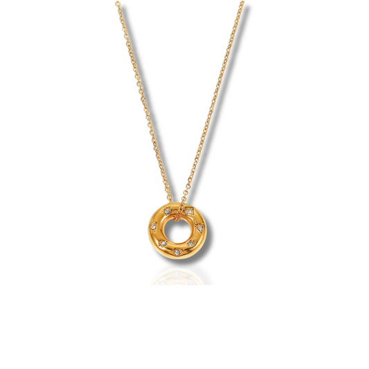 Goud Vergulde Zirkonia Hanger Ketting - Kate