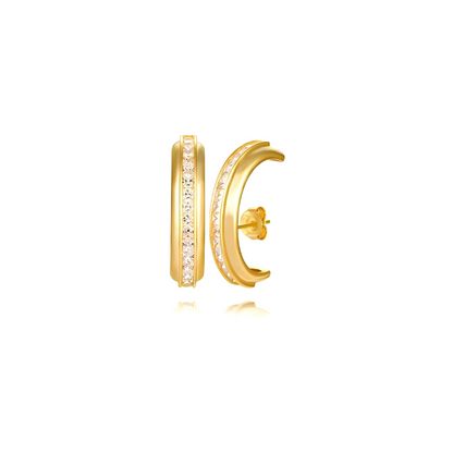 Elegante C-Vormige Zirkonia Oorknopjes – Mabel