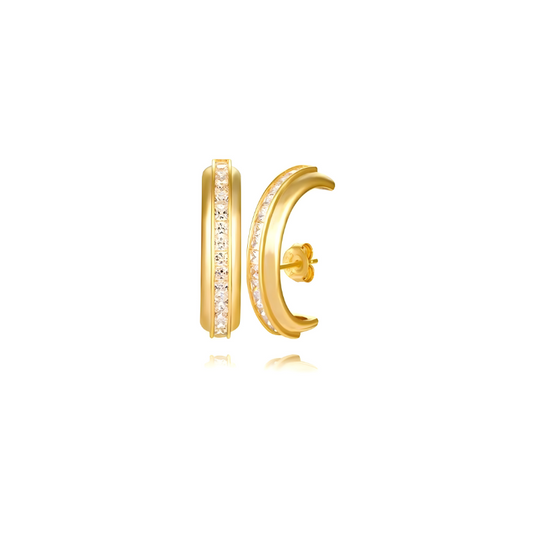 Elegante C-Vormige Zirkonia Oorknopjes – Mabel