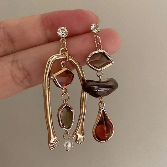 Vintage Asymmetrische Dangle Oorbellen - Kylie