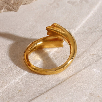 Vergulde Ster Zirkonia Asymmetrische Ring - Mindy