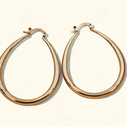 Bolle Gouden Hoepel Oorbellen – Vintage Look & Waterbestendig