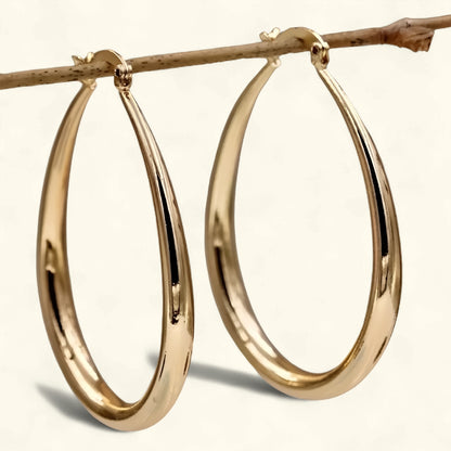 Bolle Gouden Hoepel Oorbellen – Vintage Look & Waterbestendig