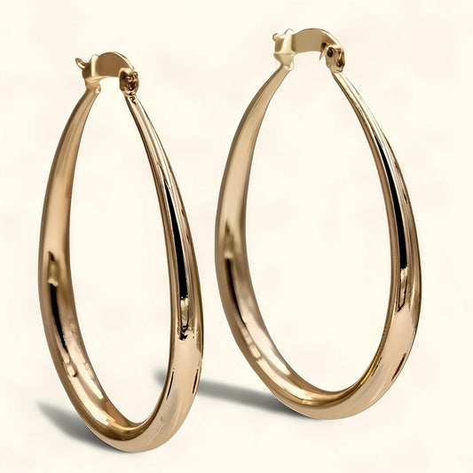 Bolle Gouden Hoepel Oorbellen – Vintage Look & Waterbestendig
