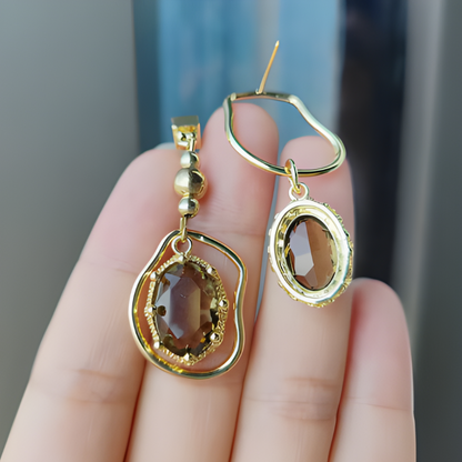 Vintage Asymmetrische Crystal Stud Oorbellen - Molly
