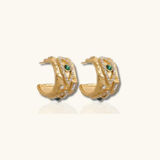 Geometrische Oorbellen met Oog en Zirkonia – Bethany