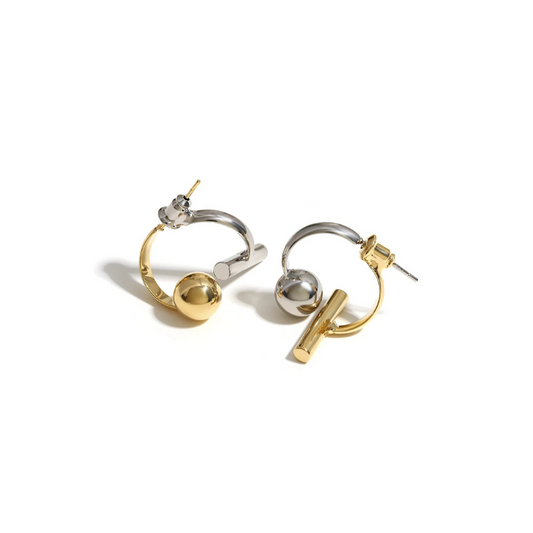 Twee-Tonige Bal Dangle Oorbellen - Felicity