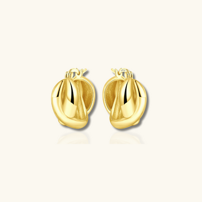 Elegante Gouden Gevlochten Hoepeloorbellen – Zola