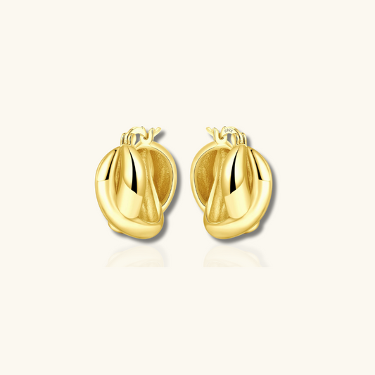 Elegante Gouden Gevlochten Hoepeloorbellen – Zola