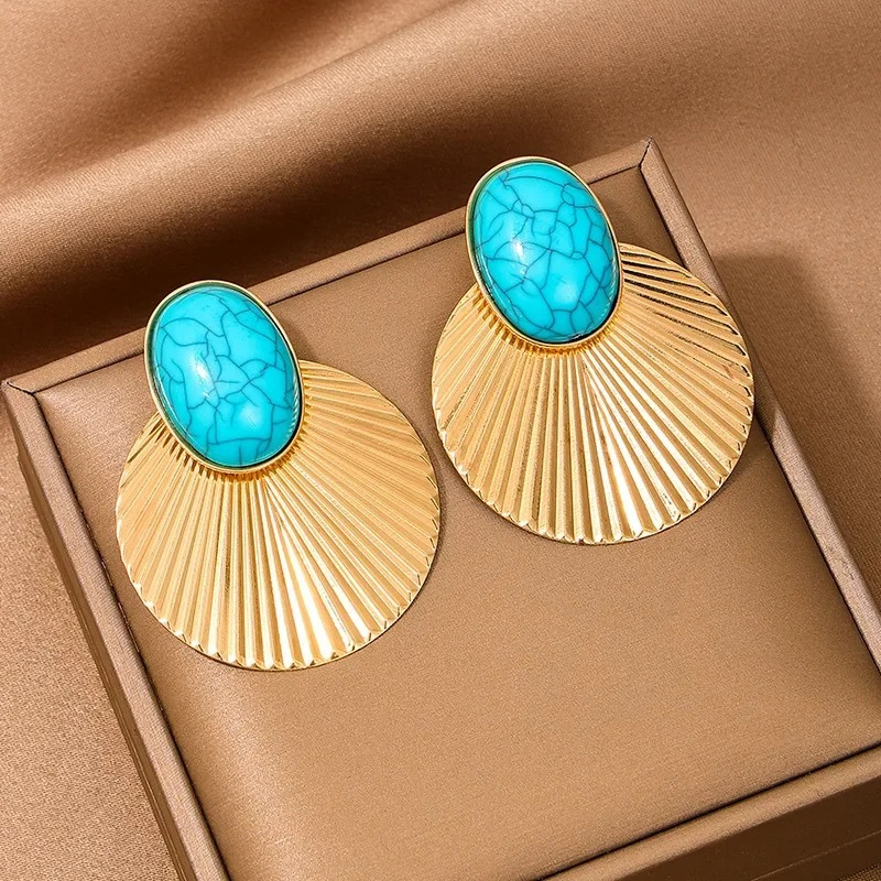 Elegante Turquoise Oorknopjes - Judith