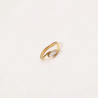 Vergulde Zirkonia Gedraaide Ring - Faith