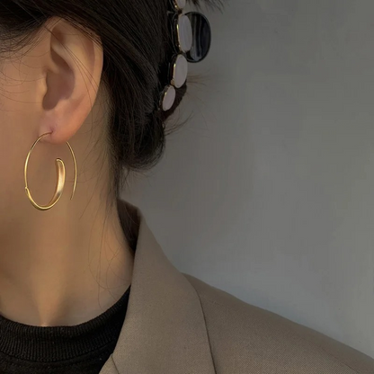 Gouden Spiraal Hoop Oorbellen - Fiona