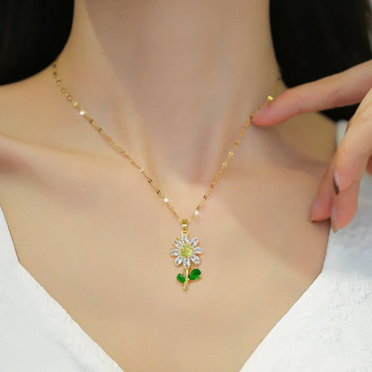 Zirkoon Zonnebloem Ketting - Scarlett
