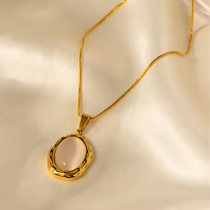 Vergulde Kattenoog-Opaalketting - Gemma