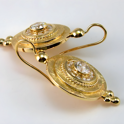 Vintage Oorbellen Goud Glazen Accent - Alice