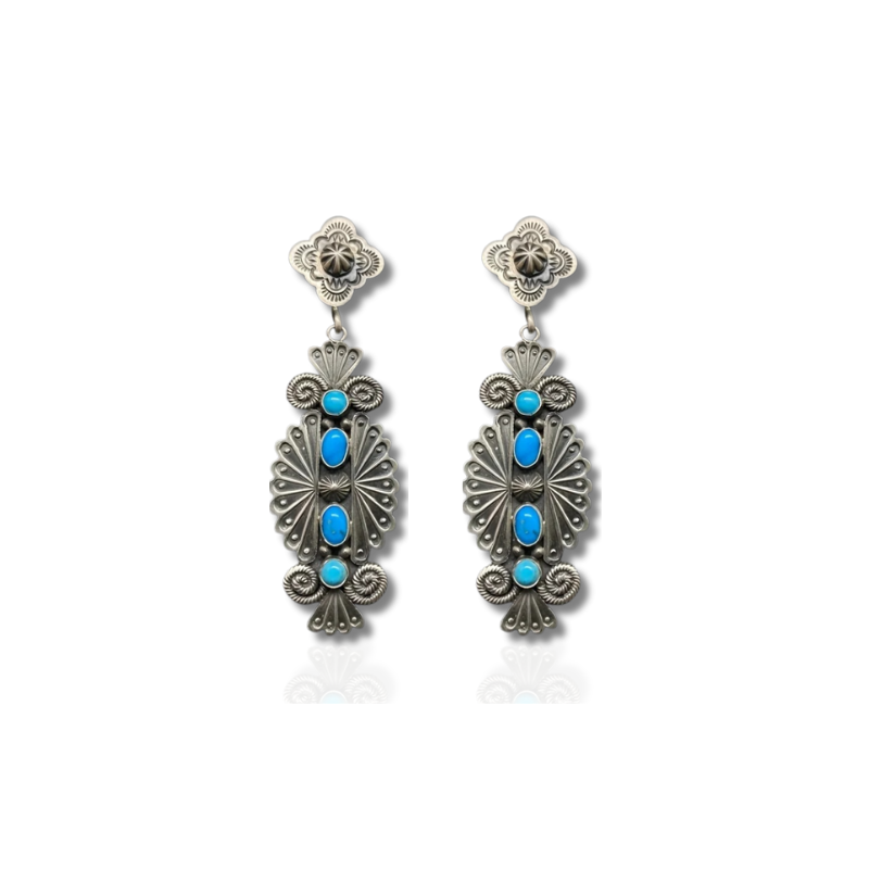 Vintage Turquoise Stud Oorbellen - Claudia