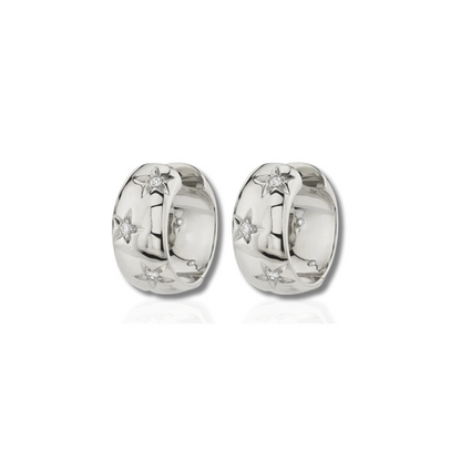 Chunky Ster Zircon Hoop Oorbellen - Angela