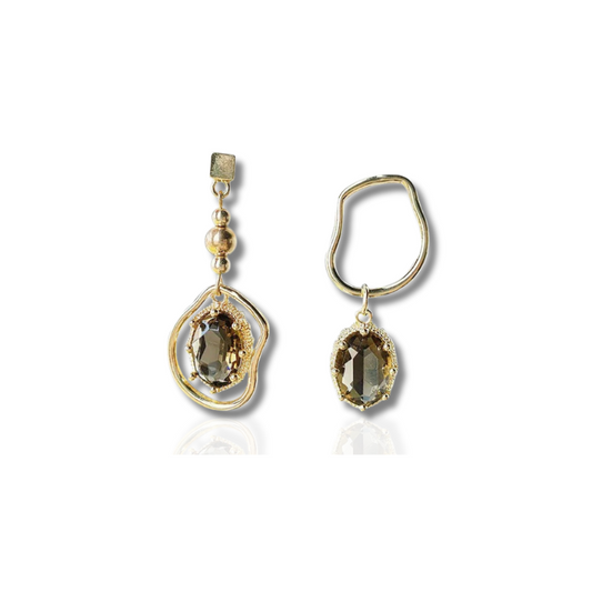 Vintage Asymmetrische Crystal Stud Oorbellen - Molly