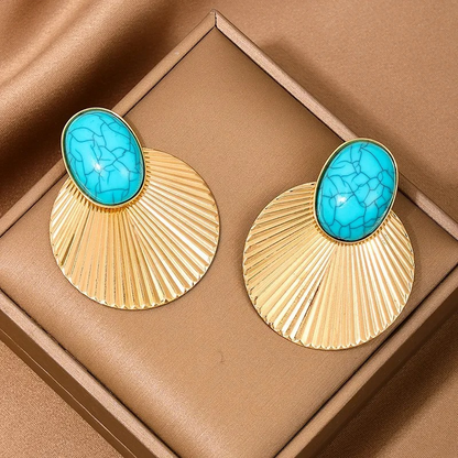 Elegante Turquoise Oorknopjes - Judith