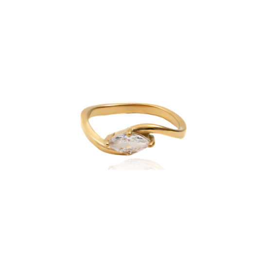 Vergulde Zirkonia Gedraaide Ring - Faith