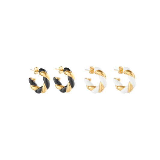 Twisted Hoop Oorbellen met Gouden Plating - Delilah