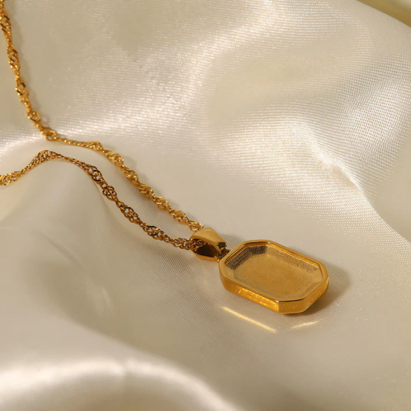 Geometrische Zirkoon Hanger Ketting - Julia