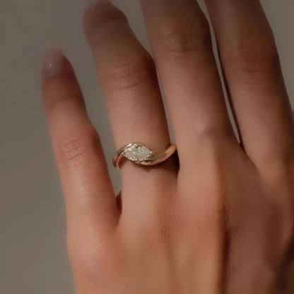 Vergulde Zirkonia Gedraaide Ring - Faith