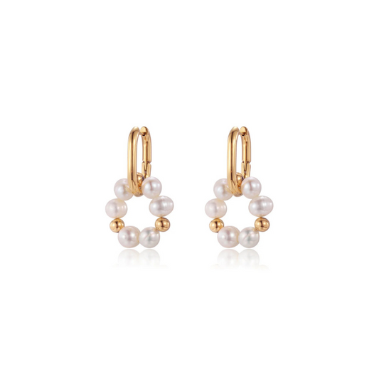 Elegante Parel Bengelen Oorbellen - Lana