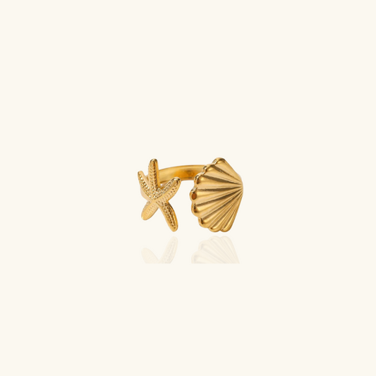 Verstelbare Ring met Ster en Schelp - Melinda