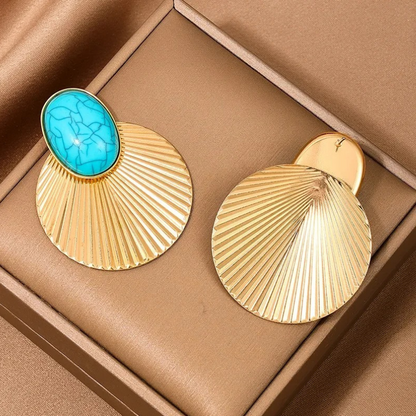 Elegante Turquoise Oorknopjes - Judith