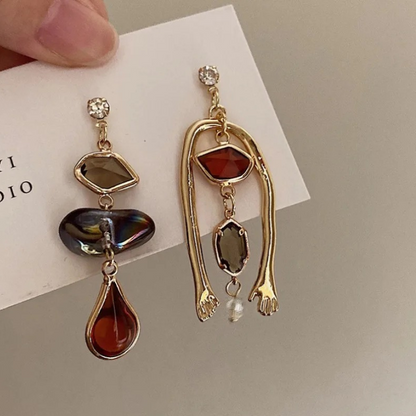 Vintage Asymmetrische Dangle Oorbellen - Kylie
